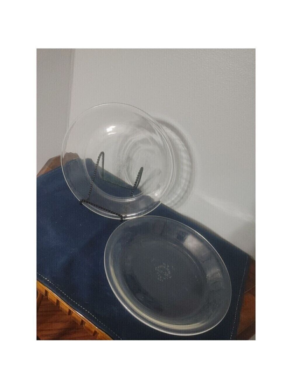 Vintage MCM Anchor Hocking Fire King Clear Glass Pie Plate Dish #459- Qty: 2